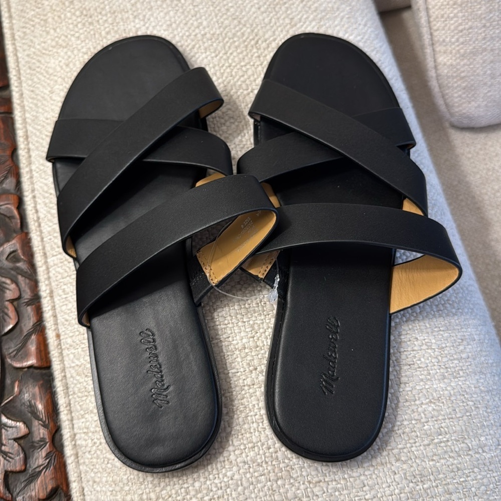 Madewell The Mena Slide Sandal in True Black - Picture 9 of 9